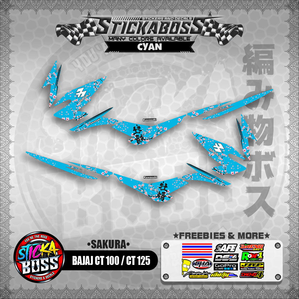 BAJAJ CT 100 / CT 125 STICKER DECALS ( SAKURA )【WITH FREEBIES】