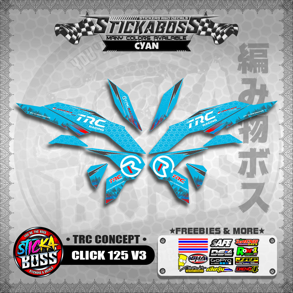 CLICK 125 V3 DECALS ( TRC CONCEPT )【WITH FREEBIES】