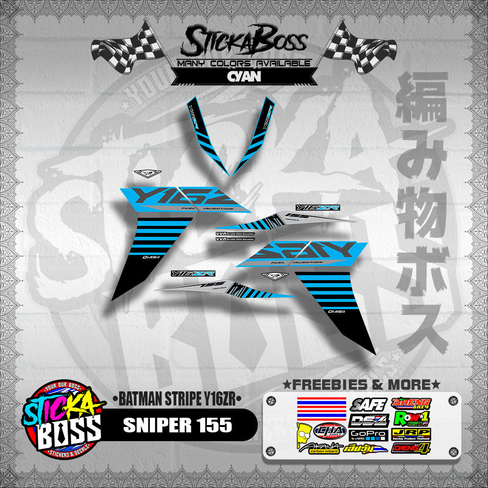SNIPER 155 DECALS ( BATMAN STRIPE Y16ZR )【WITH FREEBIES】
