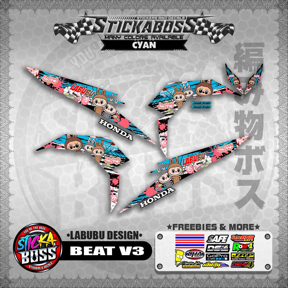 BEAT V3 STICKER DECALS ( LABUBU DESIGN )【WITH FREEBIES】