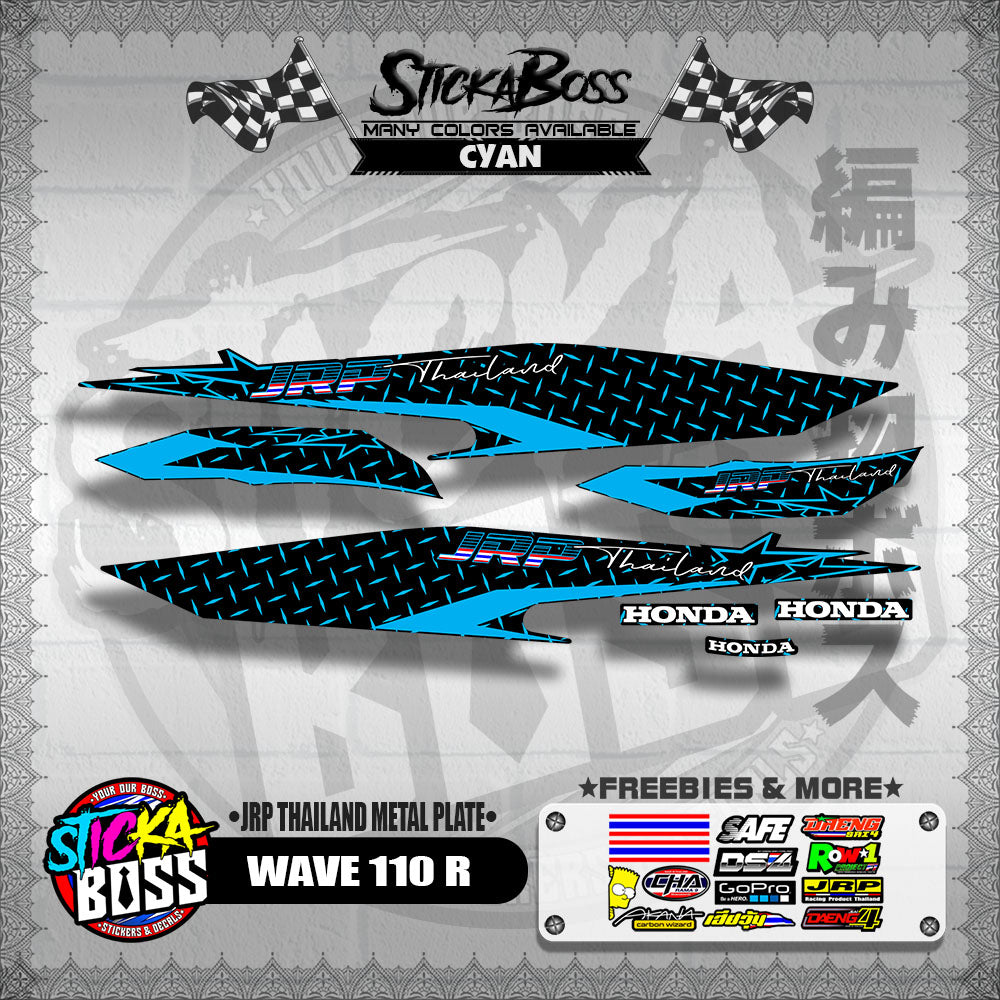 WAVE 110 R DECALS ( JRP THAILAND METAL PLATE )【WITH FREEBIES】