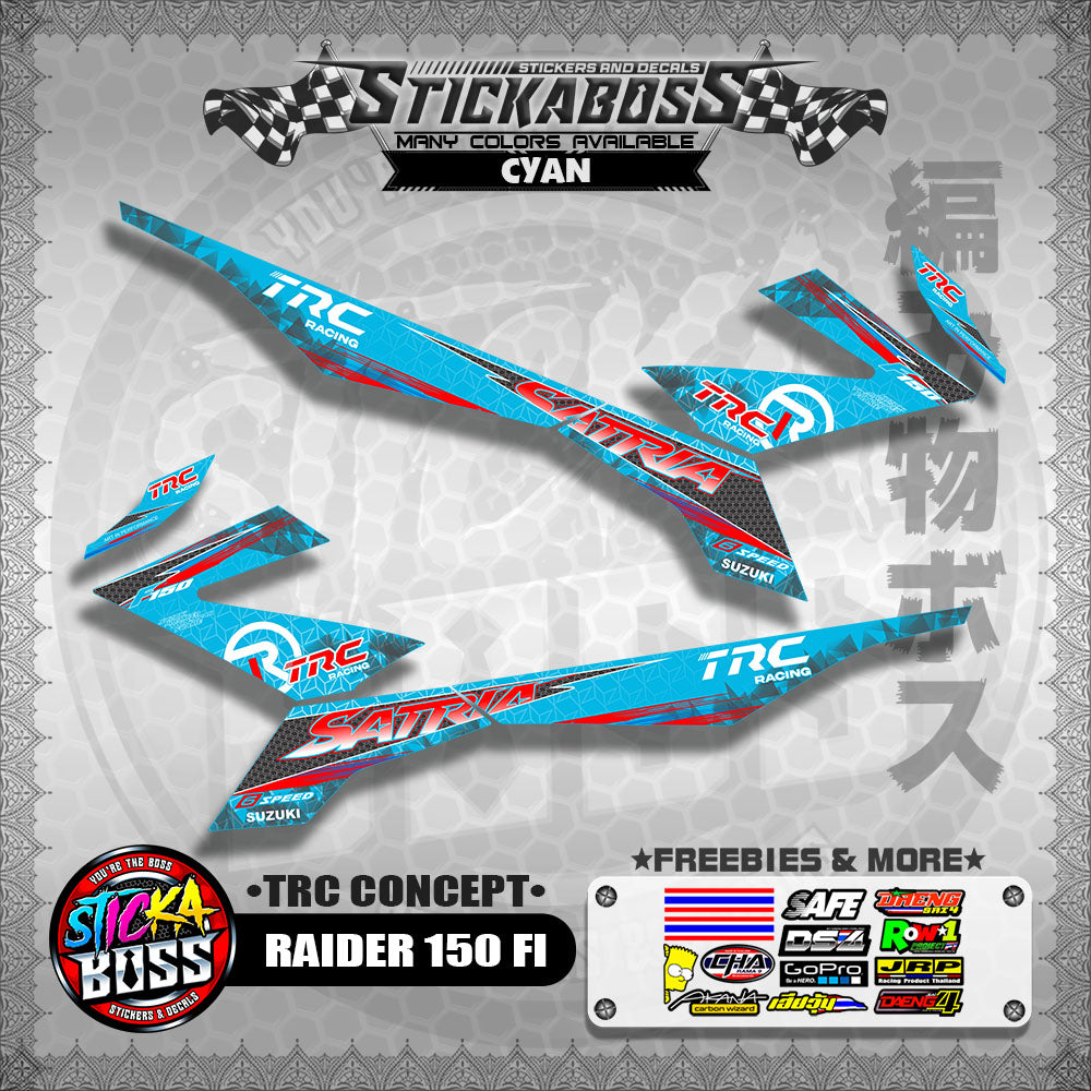 RAIDER 150 FI STICKER DECALS ( TRC CONCEPT SATRIA )【WITH FREEBIES】