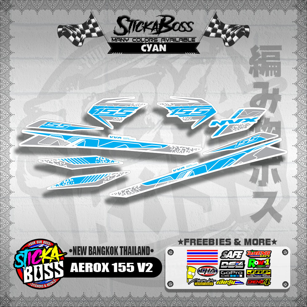 AEROX 155 V2 DECALS ( NEW BANGKOK THAILAND )【WITH FREEBIES】