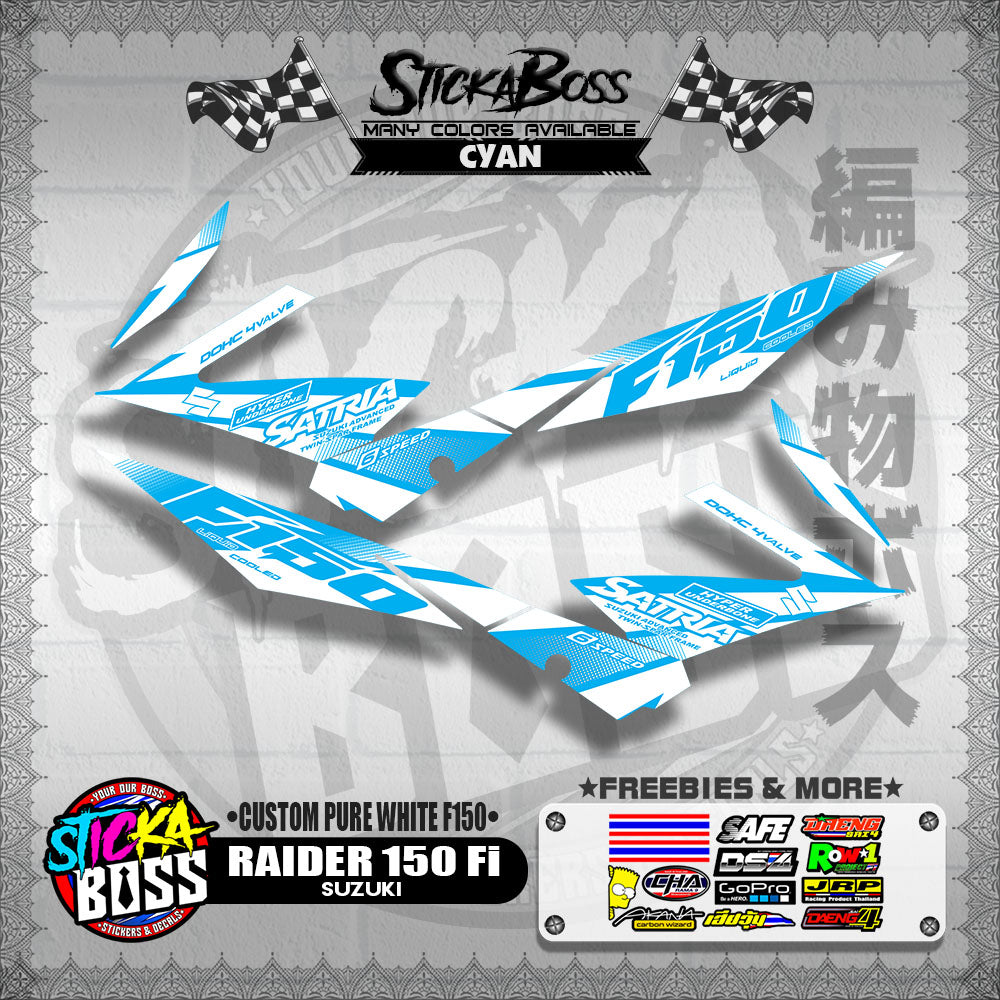 RAIDER 150 Fi STOCK DECAL ( CUSTOM PURE WHITE F150 )【WITH FREEBIES】