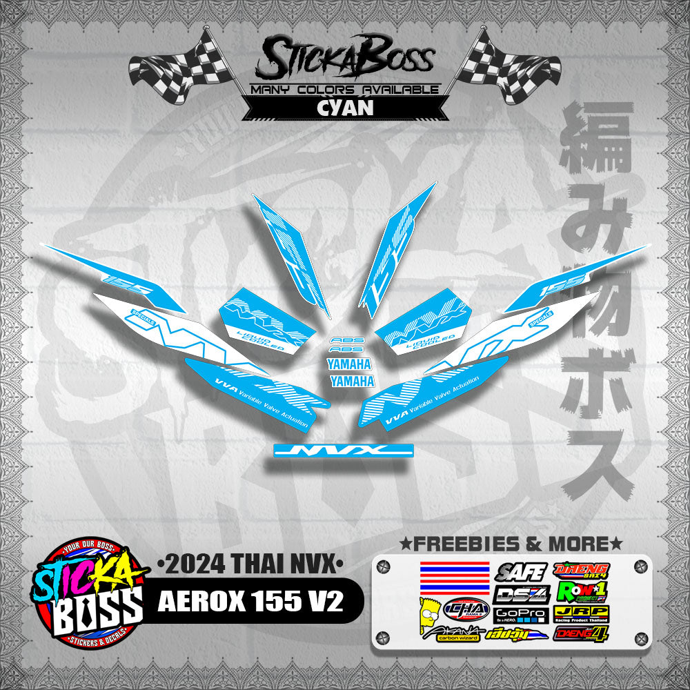 AEROX 155 V2 DECALS ( 2024 THAI NVX )【WITH FREEBIES】