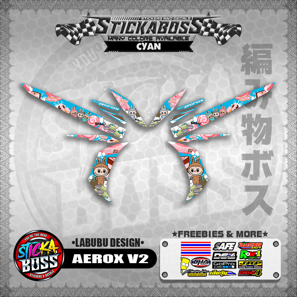 AEROX V2 STICKER DECALS ( LABUBU DESIGN )【WITH FREEBIES】