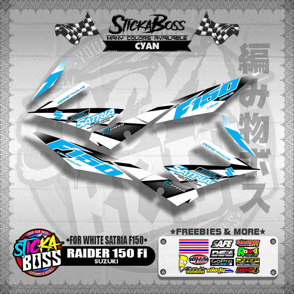 RAIDER 150 Fi STOCK DECAL ( FOR WHITE SATRIA F150 )【WITH FREEBIES】