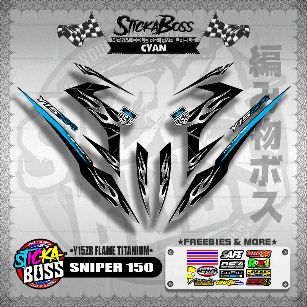 SNIPER 150 DECALS ( Y15ZR FLAME TITANIUM )【WITH FREEBIES】