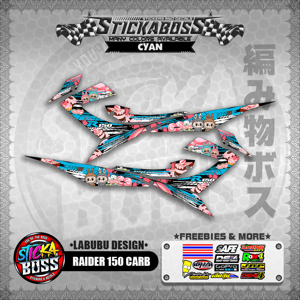 RAIDER 150 CARB STICKER DECALS ( LABUBU DESIGN )【WITH FREEBIES】