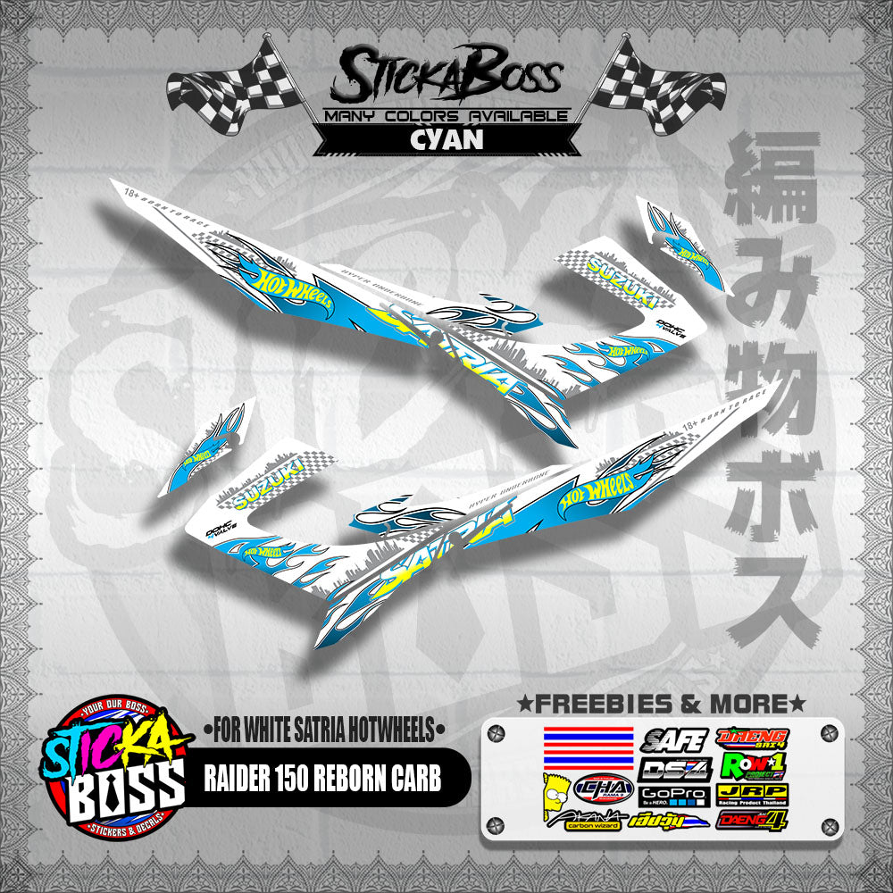 RAIDER 150 REBORN CARB DECALS ( FOR WHITE SATRIA HOTWHEELS )【WITH FREEBIES】