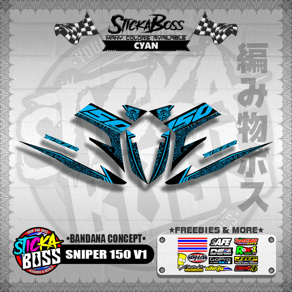 SNIPER 150 V1 DECALS ( BANDANA CONCEPT )【WITH FREEBIES】
