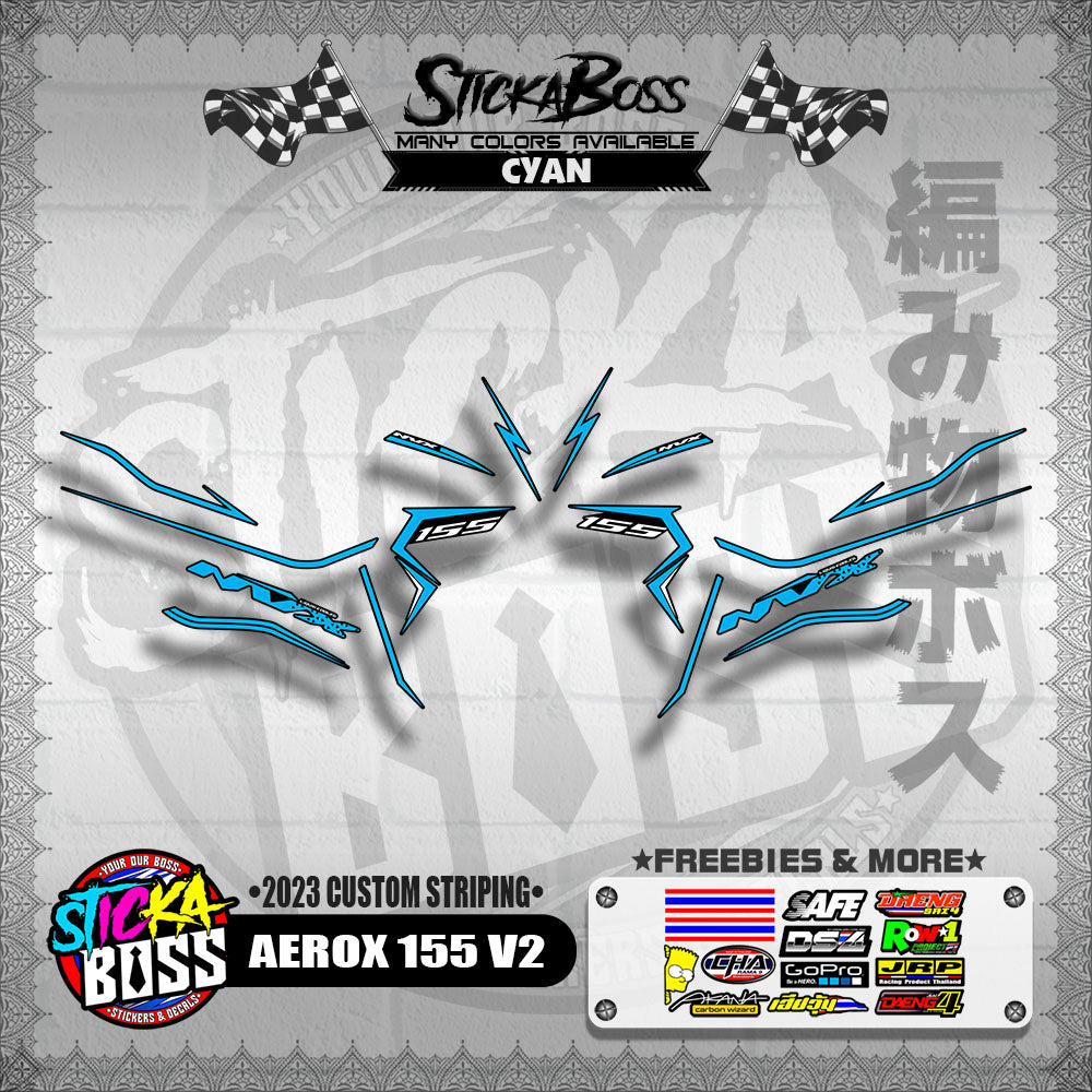 AEROX 155 V2 DECALS ( 2023 CUSTOM STRIPING )【WITH FREEBIES】