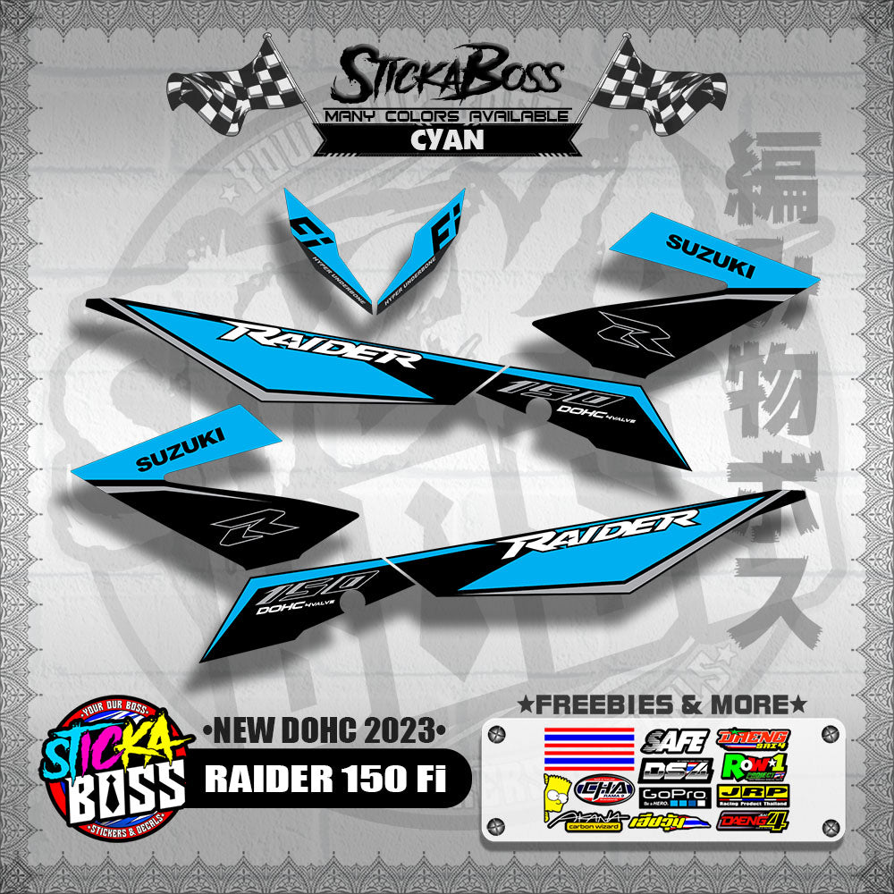RAIDER 150 Fi DECALS ( NEW DOHC 2023 )【WITH FREEBIES】