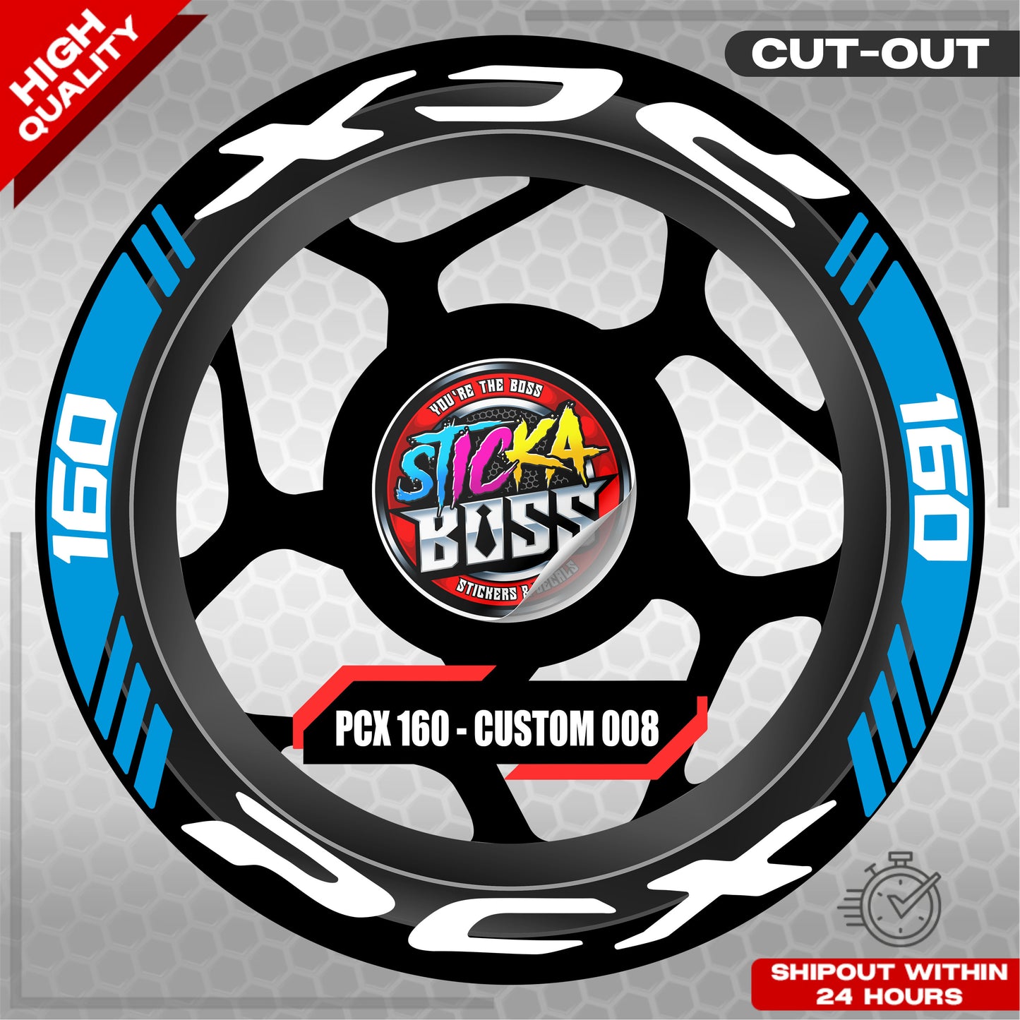 PCX 160 MAG STICKER SET ( 2 MAGS ) - CUSTOM 008 | VINYL WATERPROOF CUT-OUT DECALS