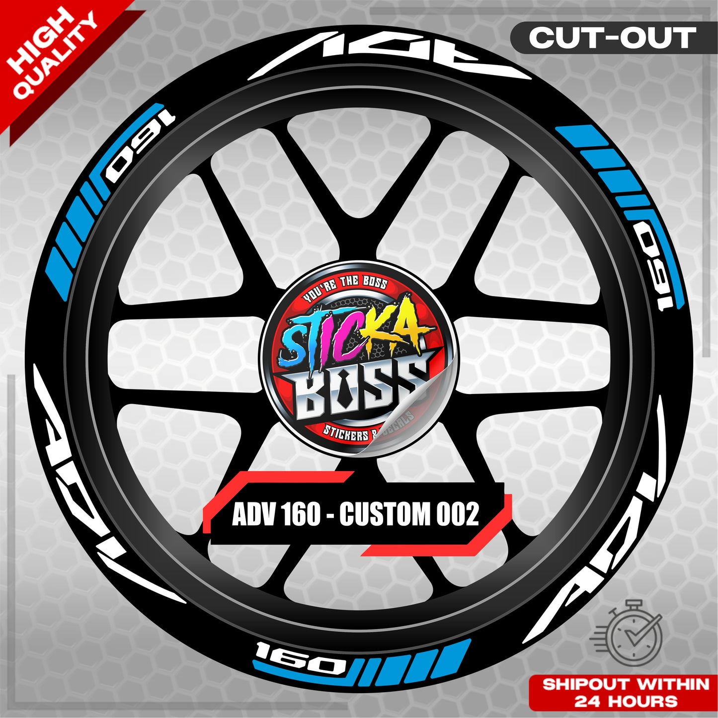 ADV 160 MAG STICKER SET ( 2 MAGS ) - CUSTOM 002 | VINYL WATERPROOF CUT-OUT DECALS