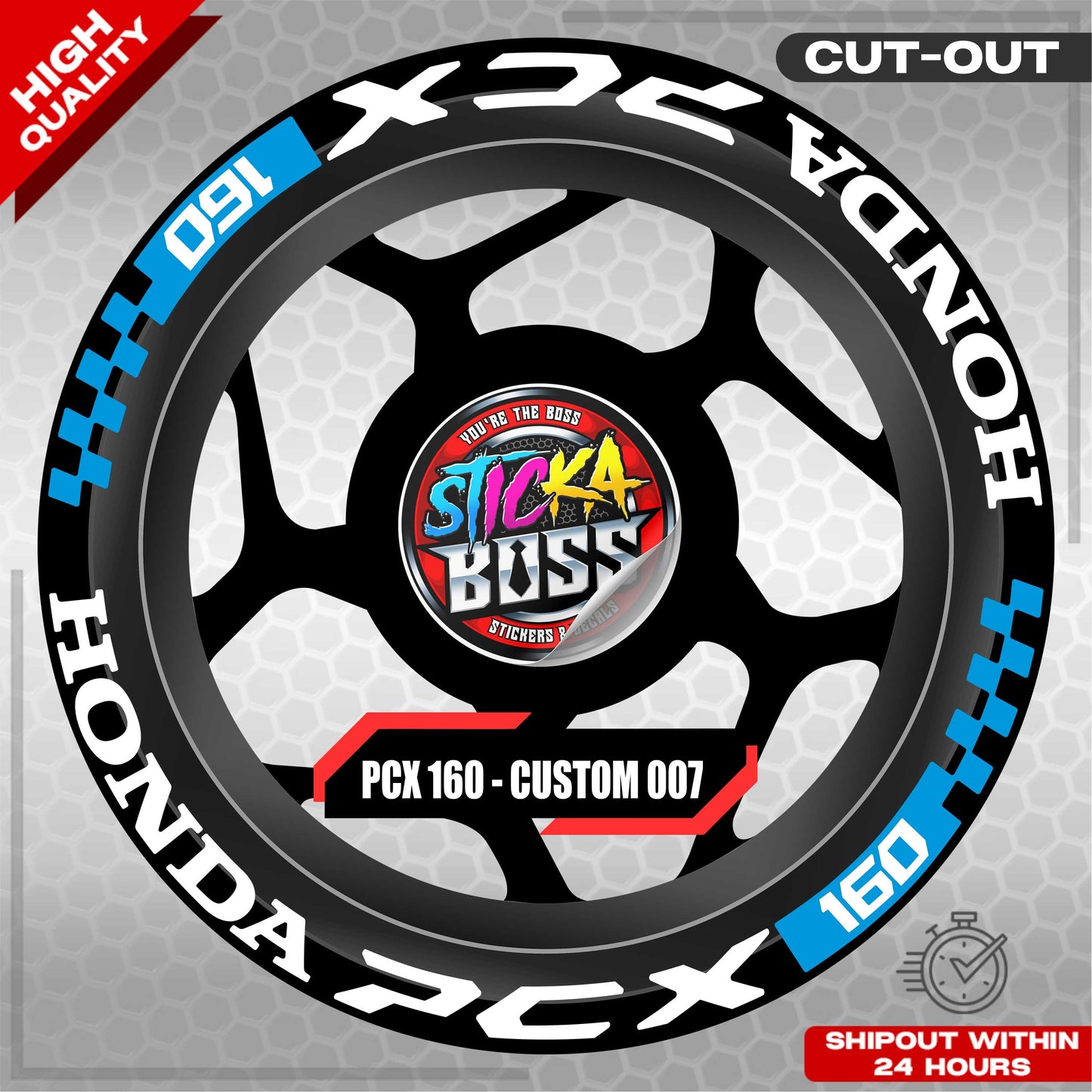 PCX 160 MAG STICKER SET ( 2 MAGS ) - CUSTOM 007 | VINYL WATERPROOF CUT-OUT DECALS