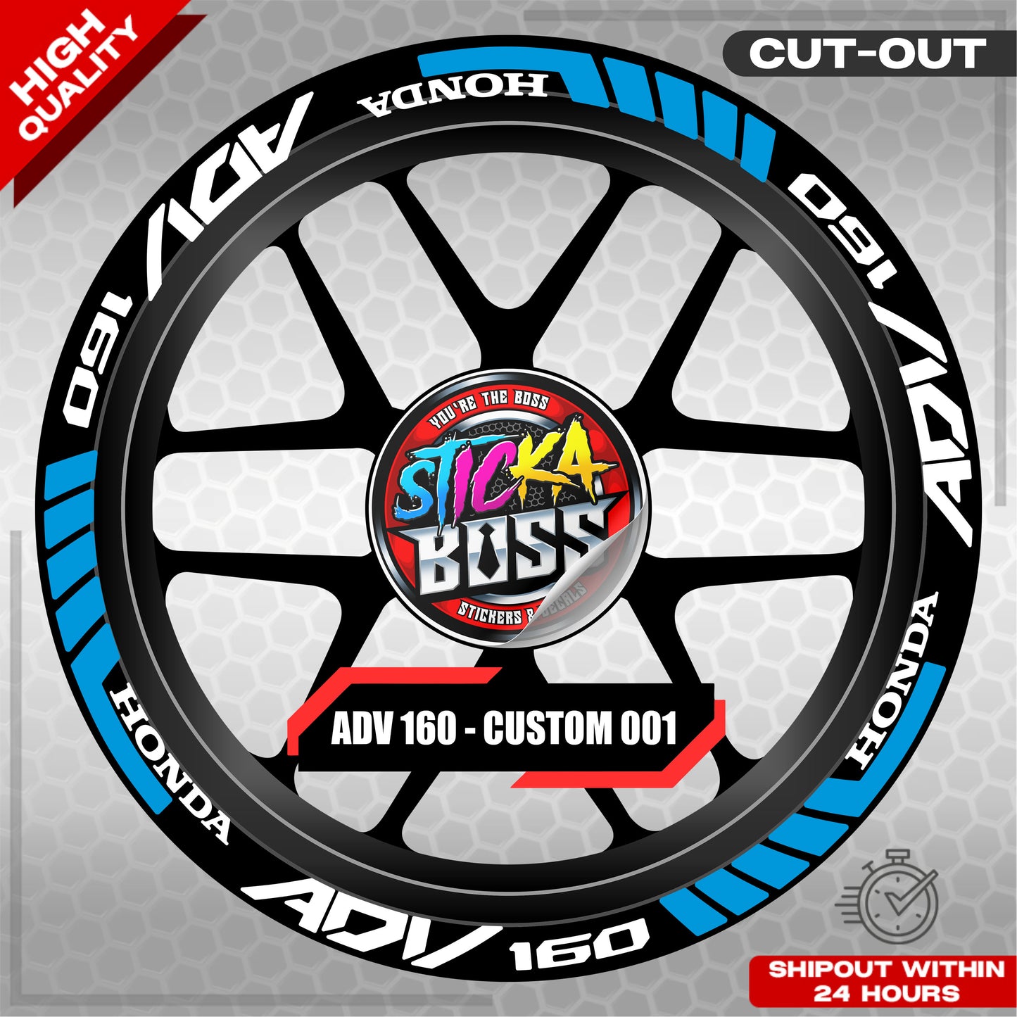 ADV 160 MAG STICKER SET ( 2 MAGS ) - CUSTOM 001 | VINYL WATERPROOF CUT-OUT DECALS