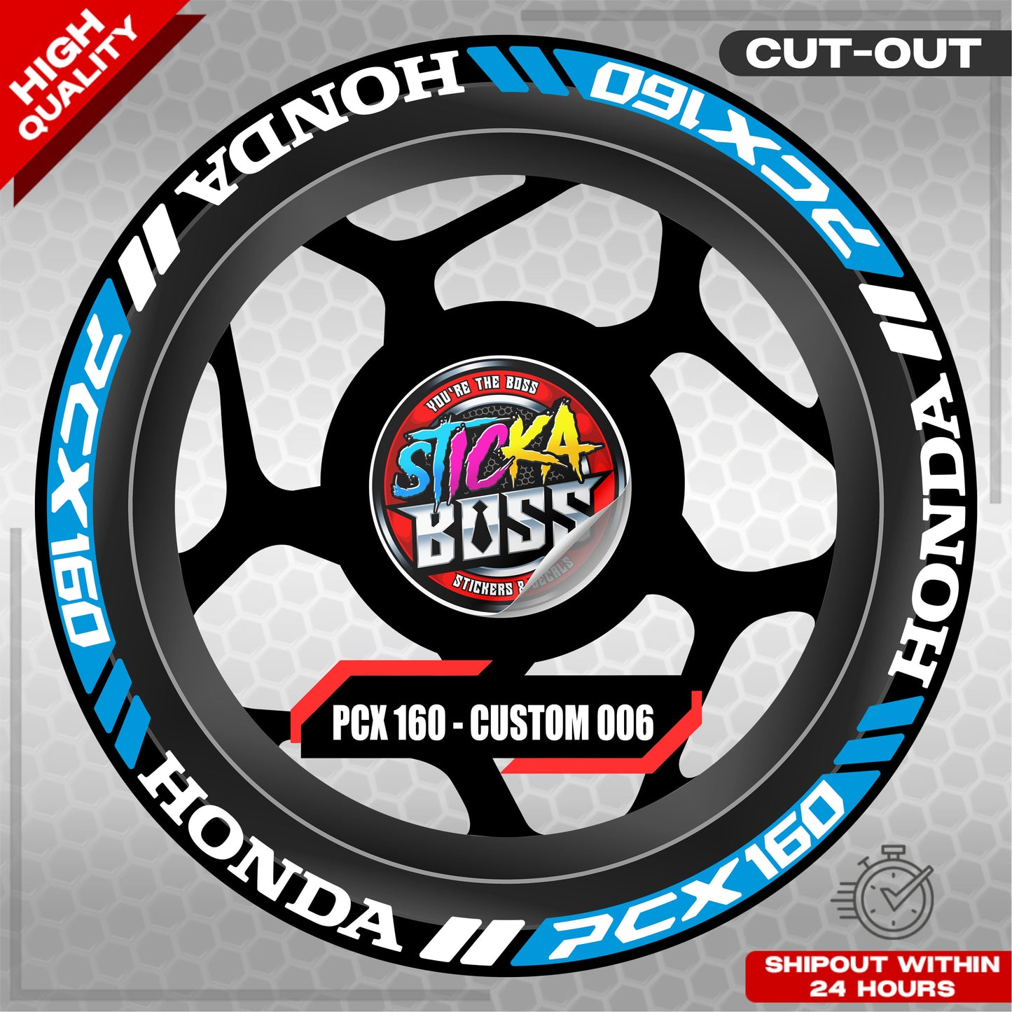 PCX 160 MAG STICKER SET ( 2 MAGS ) - CUSTOM 006 | VINYL WATERPROOF CUT-OUT DECALS