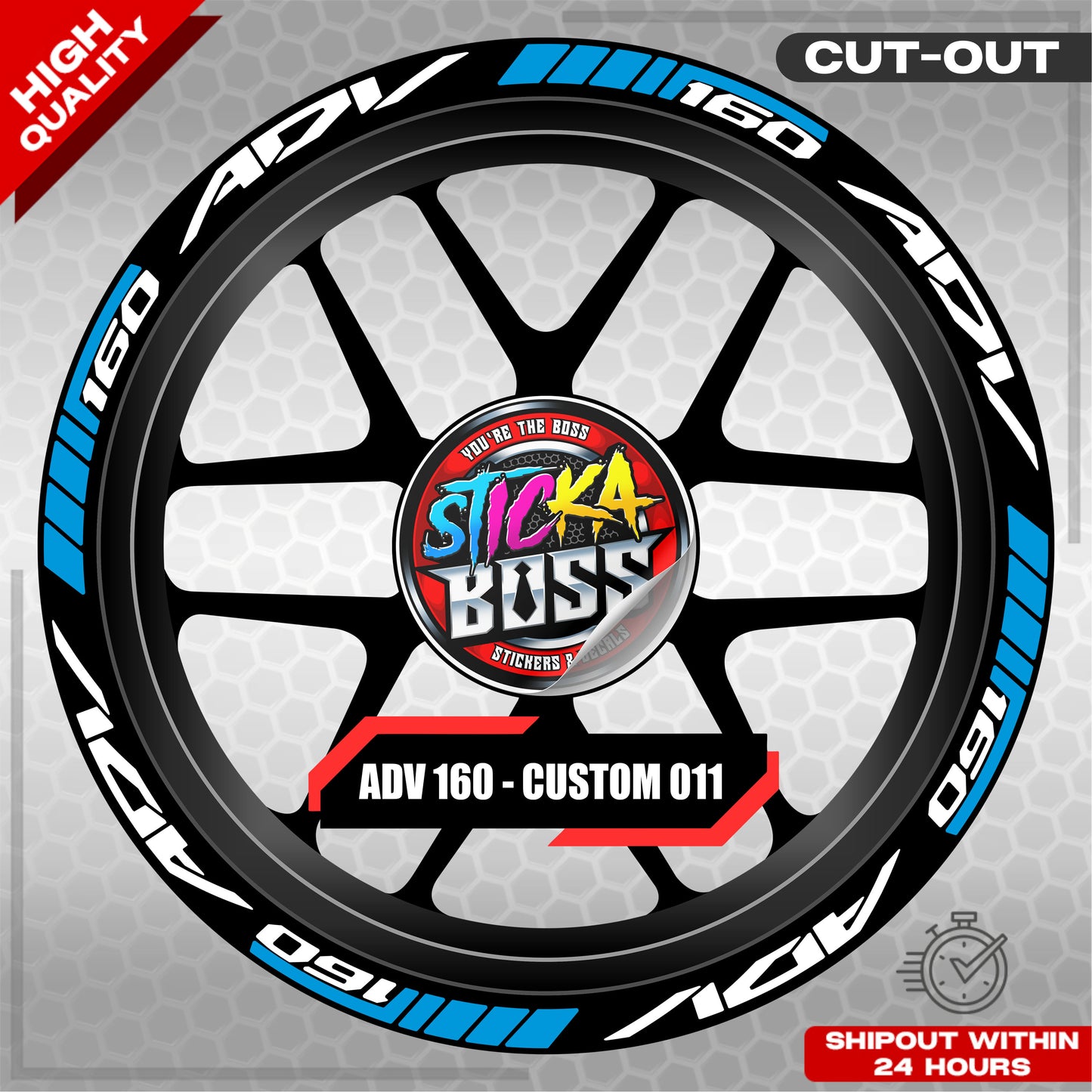 ADV 160 MAG STICKER SET ( 2 MAGS ) - CUSTOM 011 | VINYL WATERPROOF CUT-OUT DECALS