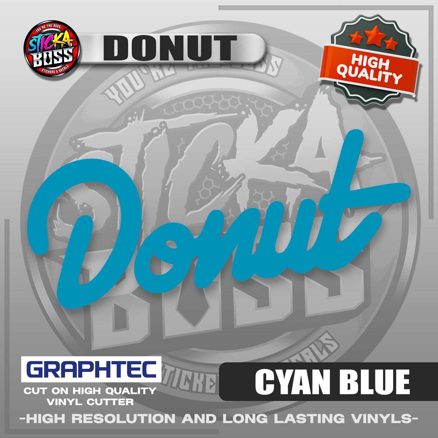 DONUT | VINYL WATERPROOF CUT-OUT STICKER DECALS【Stickaboss】