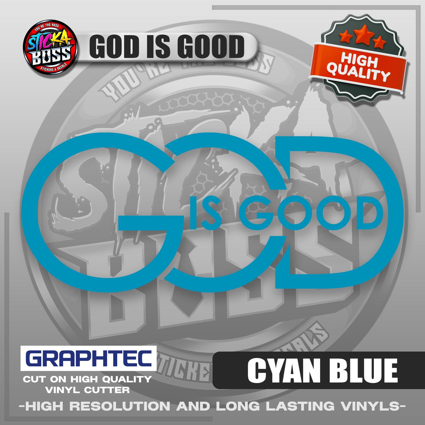 GOD IS GOOD | VINYL WATERPROOF CUT-OUT STICKER DECALS【Stickaboss】