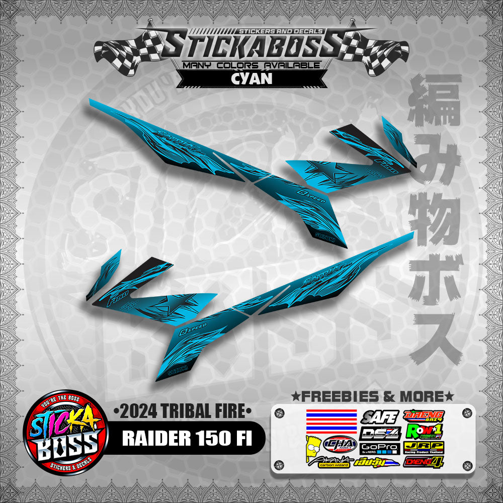 RAIDER 150 FI STICKER DECALS ( 2024 TRIBAL FIRE )【WITH FREEBIES】