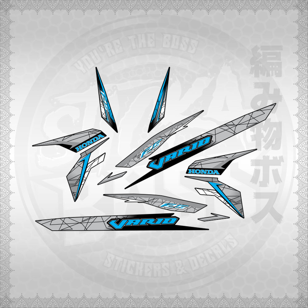 CLICK 125 V3 VARIO STYLIZED TEXT DESIGN STICKER DECALS By STICKABOSS (SOFIE LAMINATED WATERPROOF)