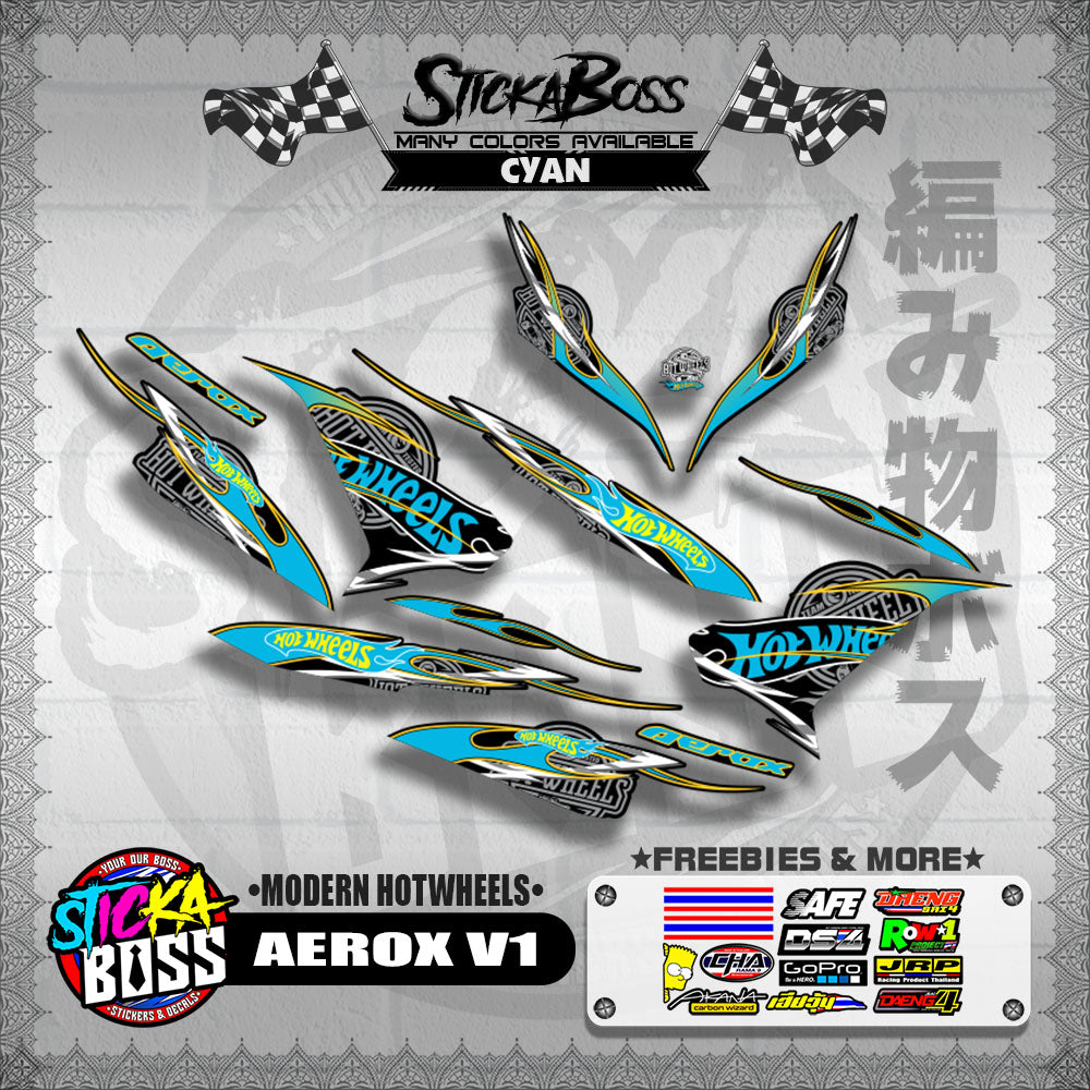 AEROX V1 DECALS ( MODERN HOTWHEELS )【WITH FREEBIES】