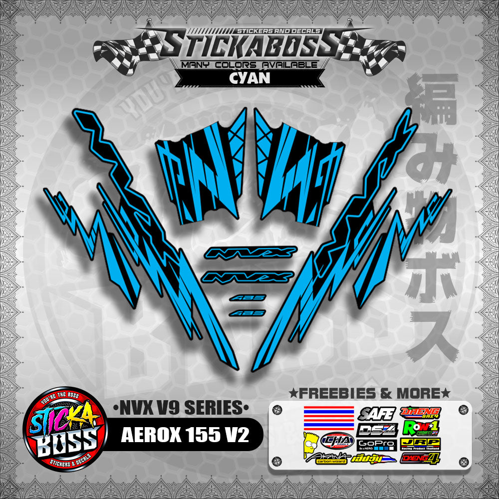 AEROX 155 V2 DECALS ( NVX V9 SERIES )【WITH FREEBIES】