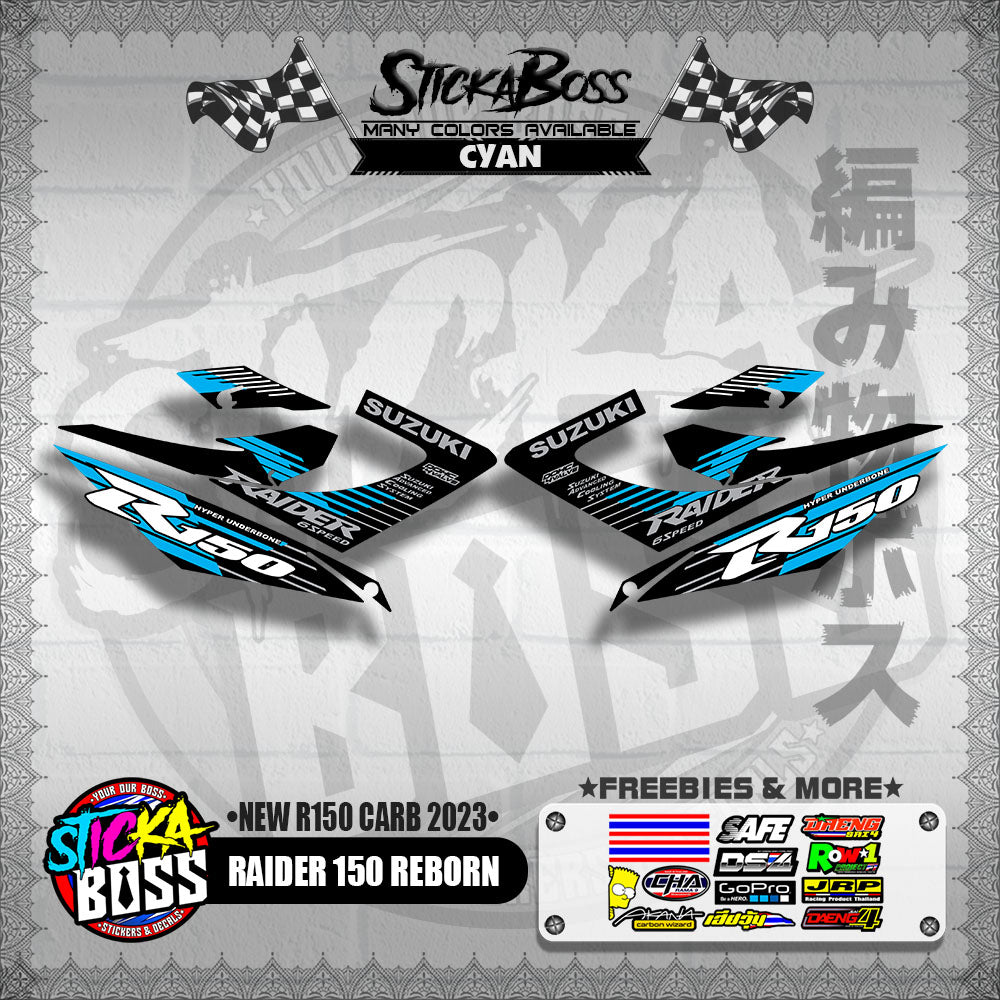 RAIDER 150 REBORN DECALS ( NEW R150 CARB 2023 )【WITH FREEBIES】
