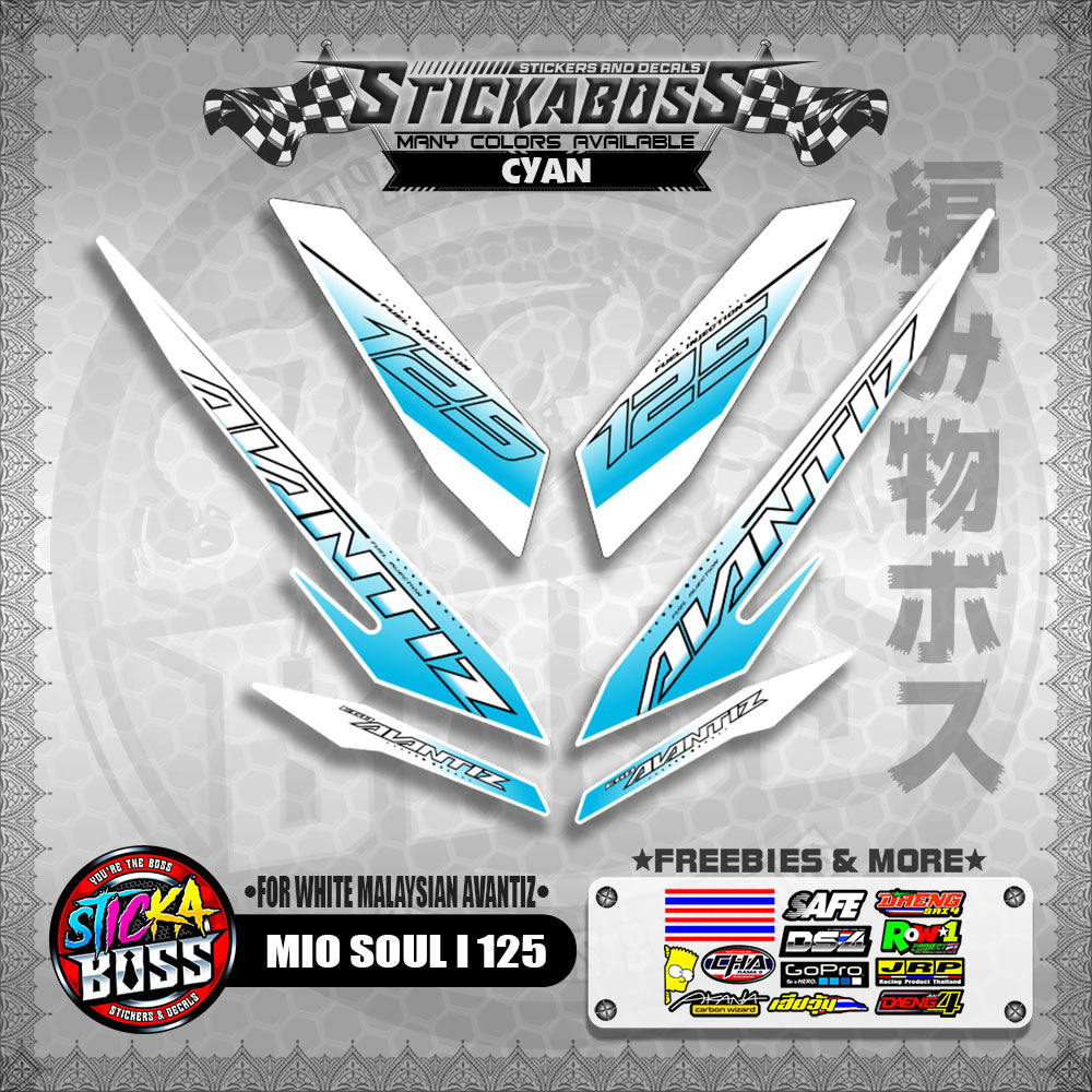 MIO SOUL I 125 STICKER DECALS ( FOR WHITE MALAYSIAN AVANTIZ )【WITH FREEBIES】
