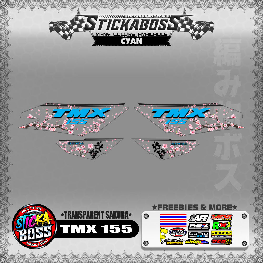 【PREMIUM UV PRINT】TRANSPARENT TMX 155 STICKER DECALS ( SAKURA )【WITH FREEBIES】