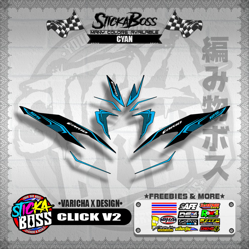 CLICK V2 DECALS ( VARICHA X DESIGN )【WITH FREEBIES】