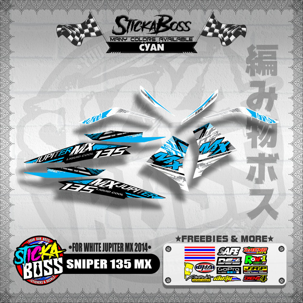 SNIPER 135 MX DECALS ( FOR WHITE JUPITER MX 2014 )【WITH FREEBIES】