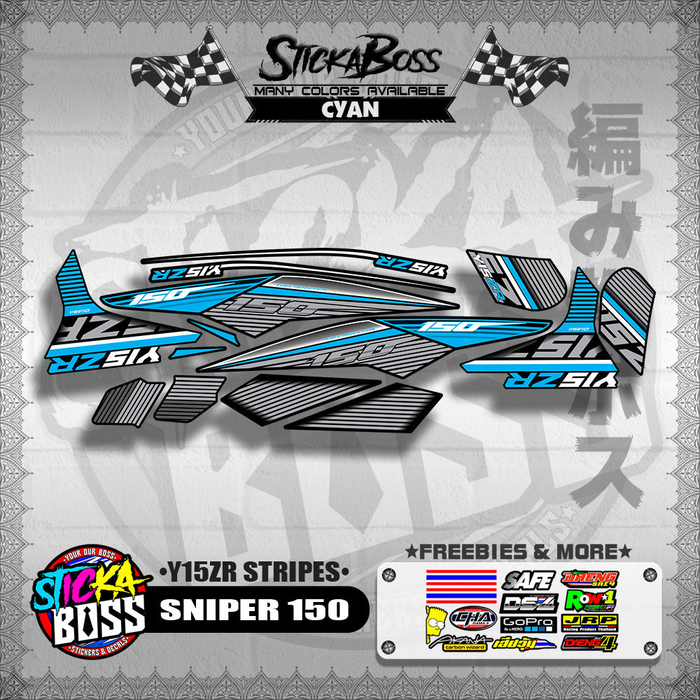 SNIPER 150 DECALS ( Y15ZR STRIPES )【WITH FREEBIES】