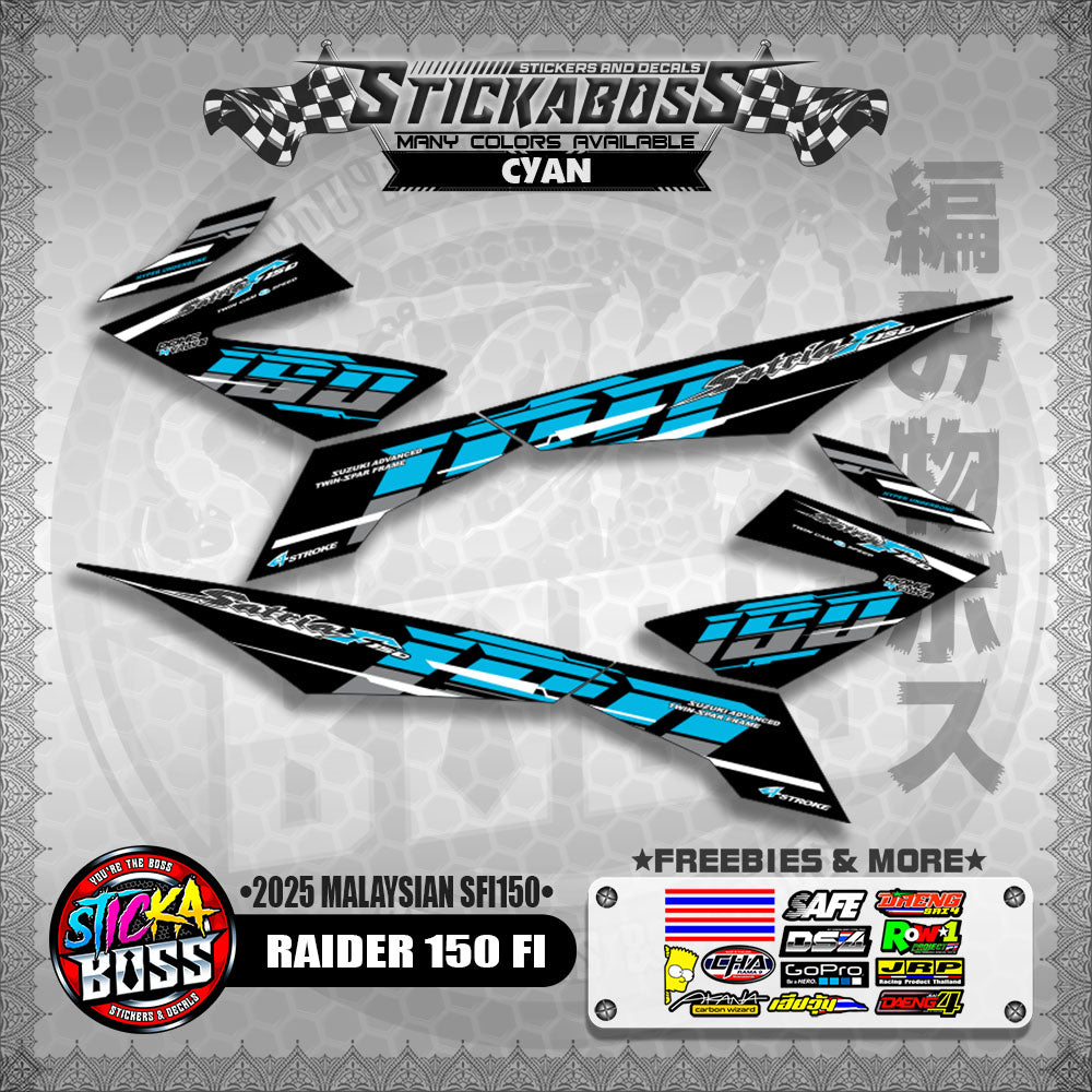 RAIDER 150 FI STICKER DECALS ( 2025 MALAYSIAN SFI150 )【WITH FREEBIES】