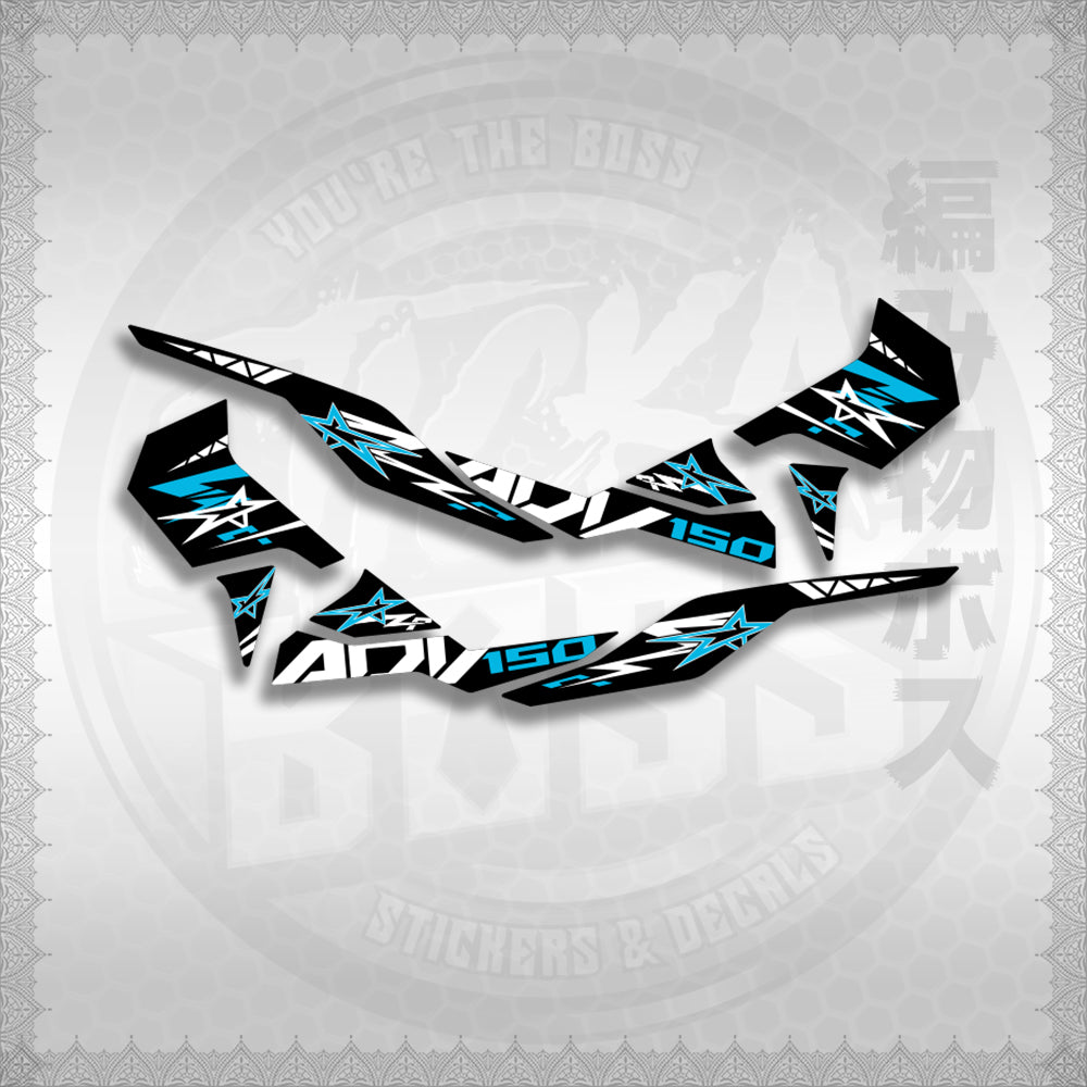 STICKER DECALS for ADV 150 (A150ALxOMIN) By STICKABOSS (SOFIE LAMINATED WATERPROOF)