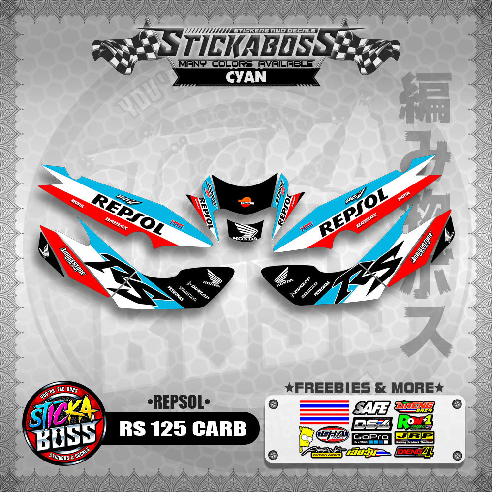 RS 125 CARB STICKER DECALS ( REPSOL )【WITH FREEBIES】