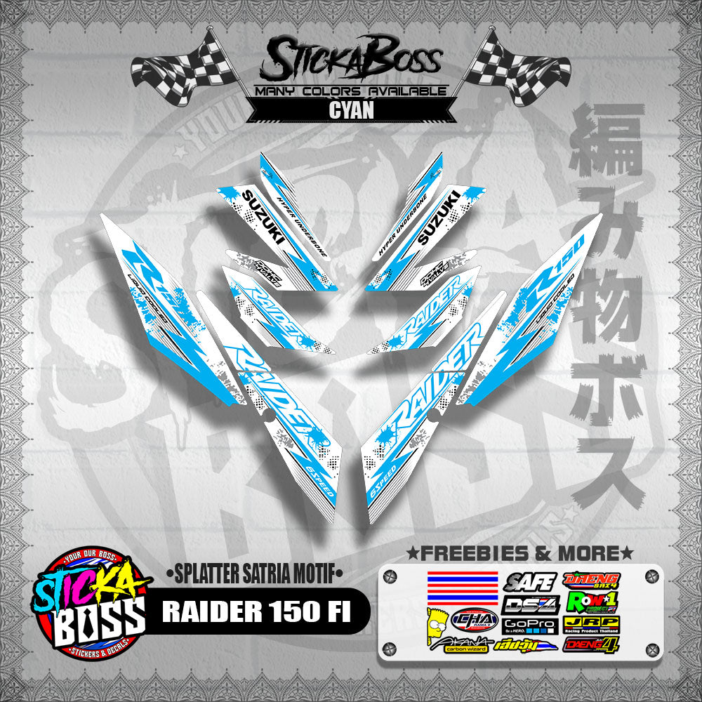RAIDER 150 FI DECALS ( SPLATTER SATRIA MOTIF )【WITH FREEBIES】