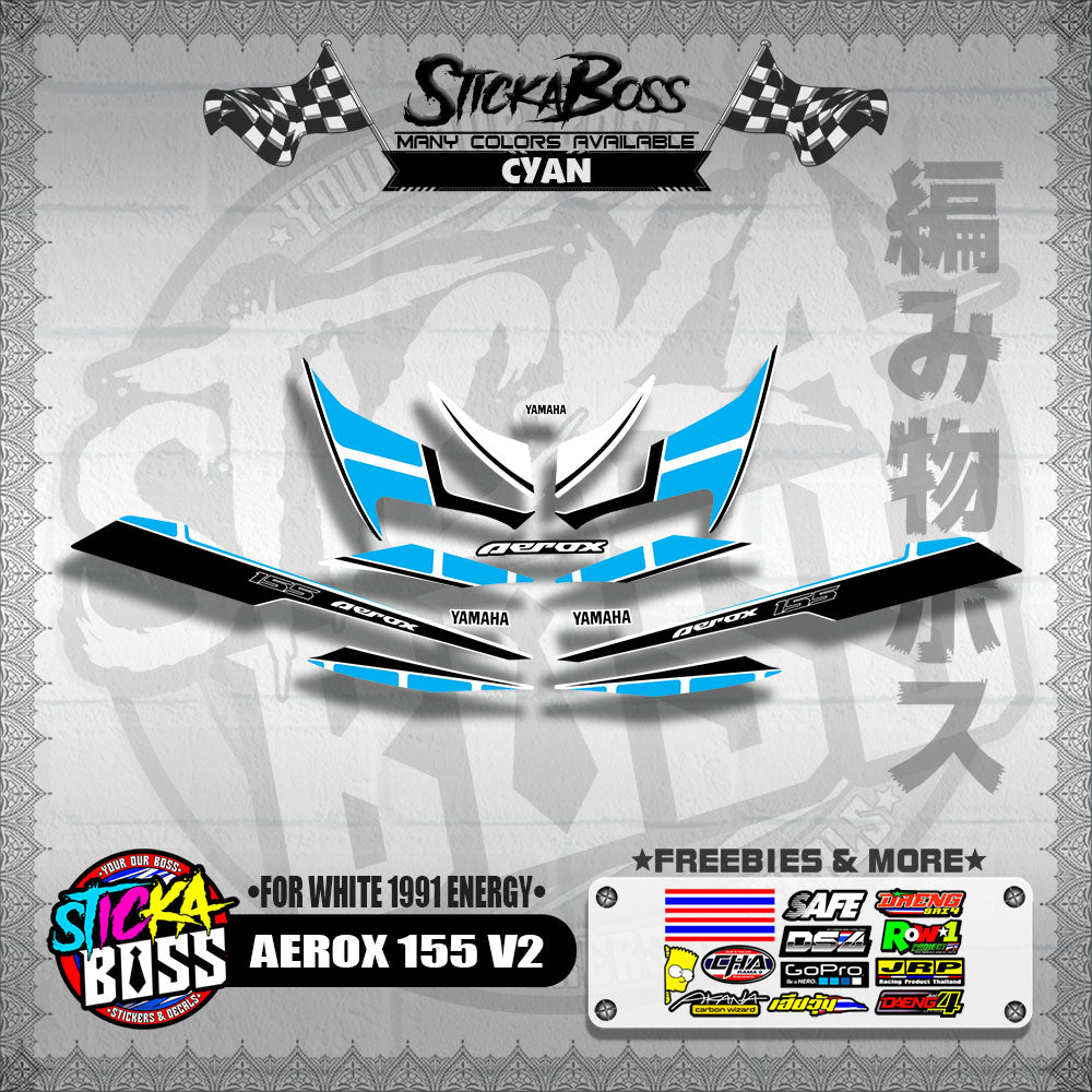 AEROX 155 V2 DECALS ( FOR WHITE 1991 ENERGY )【WITH FREEBIES】