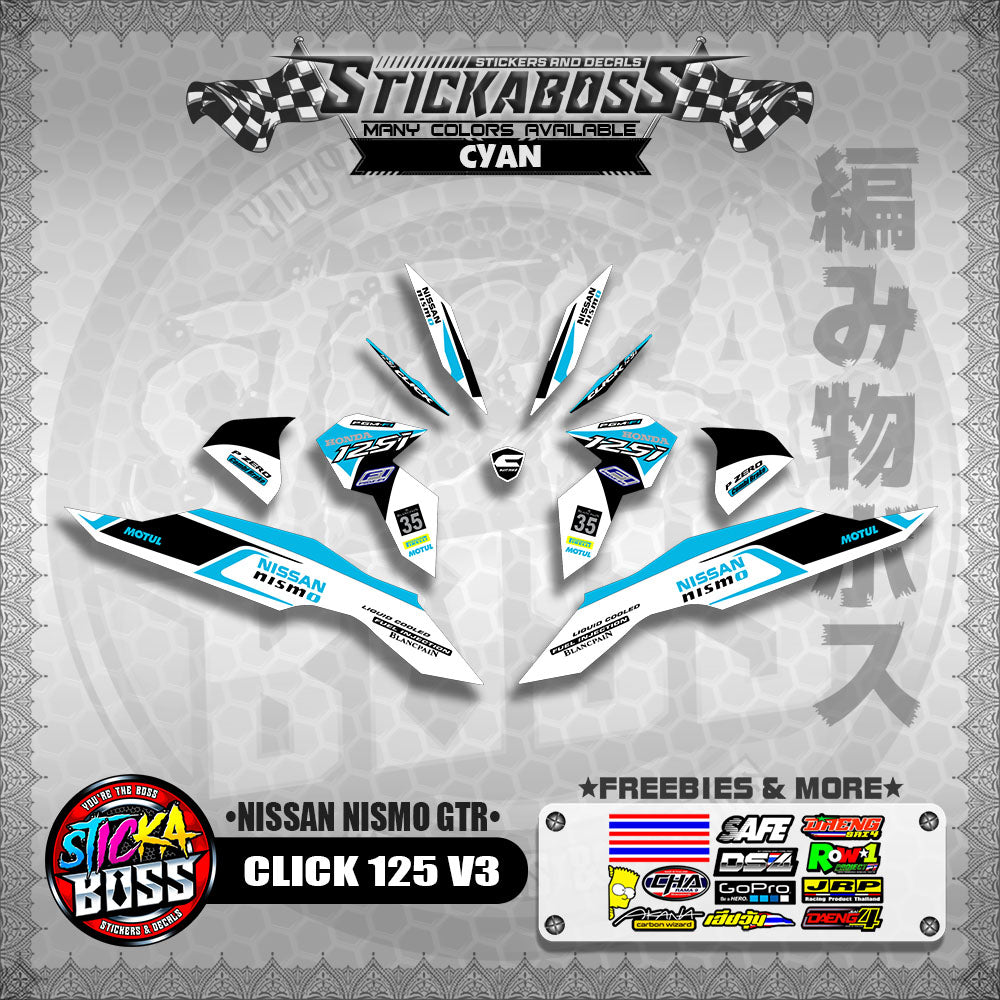 CLICK 125 V3 DECALS ( NISSAN NISMO GTR )【WITH FREEBIES】
