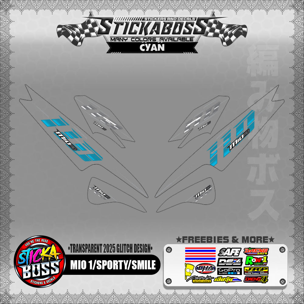 【PREMIUM UV PRINT】TRANSPARENT MIO 1/SPORTY /SMILE STICKER DECALS (2025 GLITCH DESIGN )