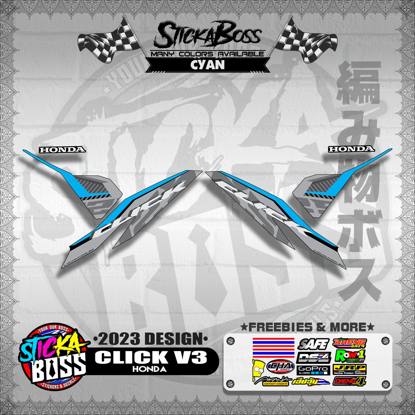 CLICK V3 DECALS ( 2023 DESIGN )【WITH FREEBIES】