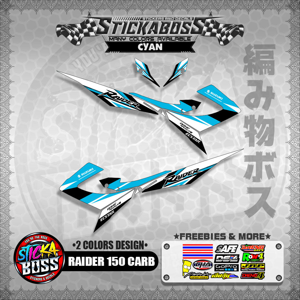 RAIDER 150 CARB MALAYSIAN STICKER DECALS ( 2 COLORS DESIGN )【WITH FREEBIES】
