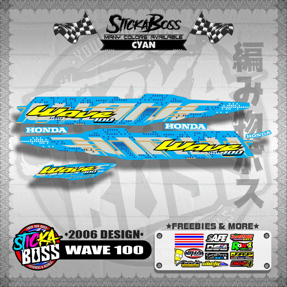 WAVE 100 STOCK DECALS ( 2006 DESIGN )【WITH FREEBIES】