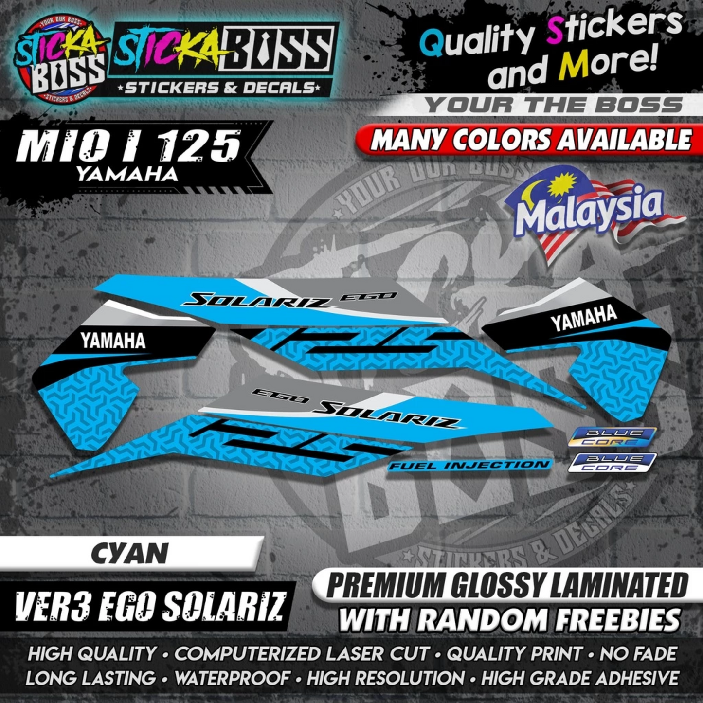 Mio i 125 Malaysian Decals ( Ver3 Ego Solariz )【WITH FREEBIES】Malaysia Concept