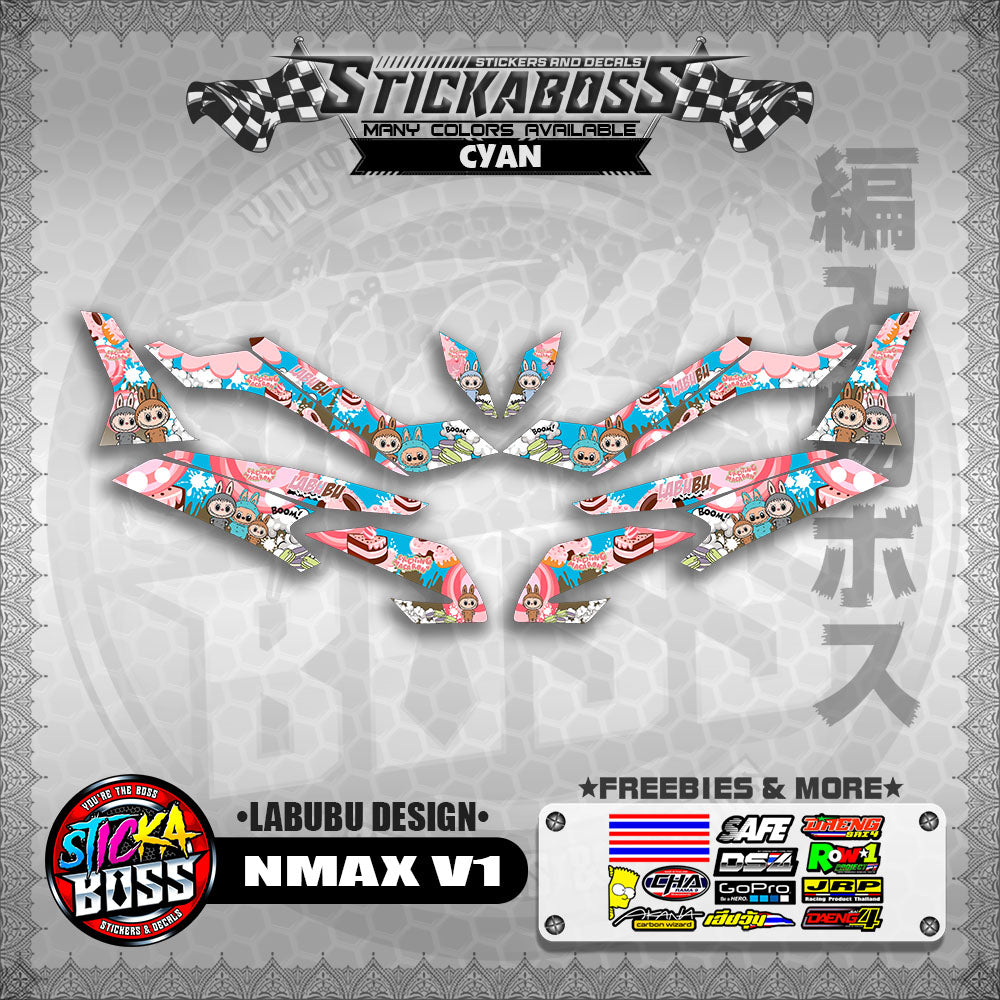 NMAX V1 STICKER DECALS ( LABUBU DESIGN )【WITH FREEBIES】