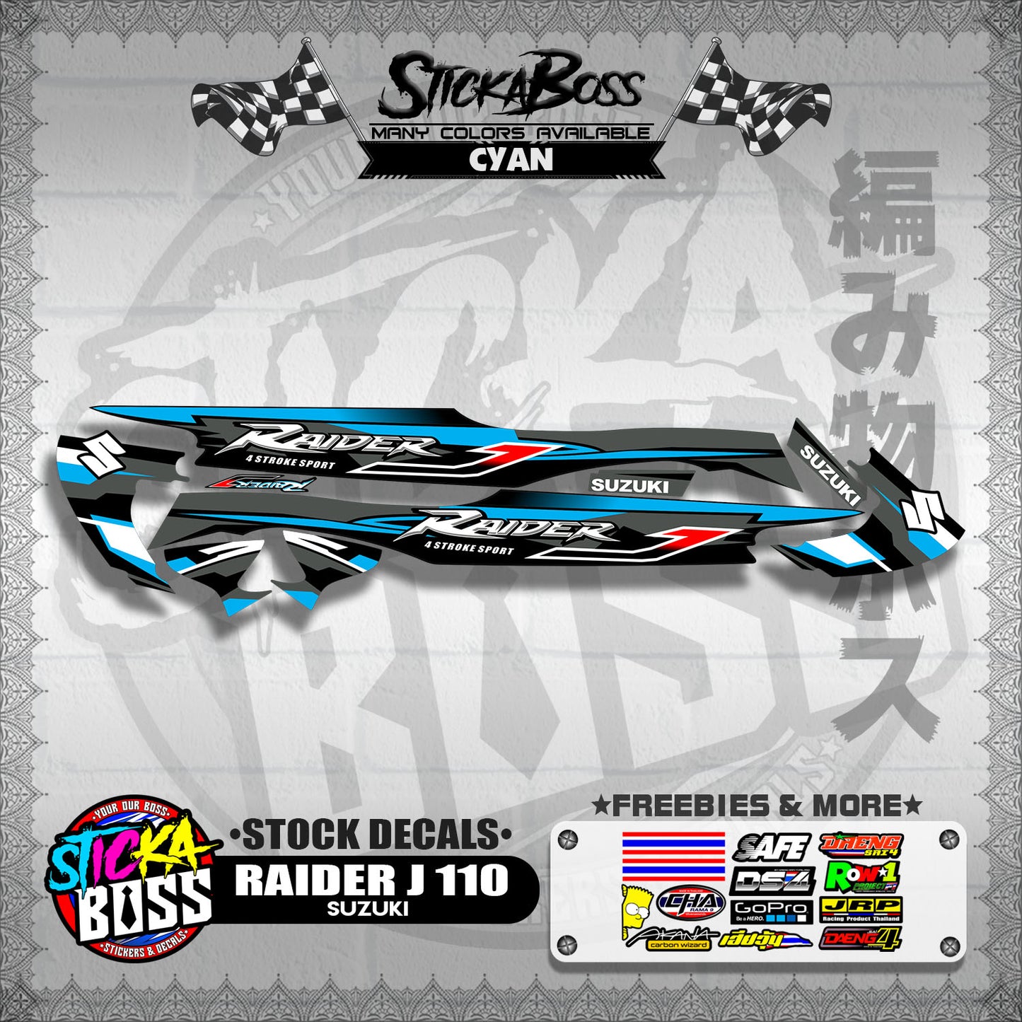 RAIDER J 110 ( STOCK DECALS )【WITH FREEBIES】