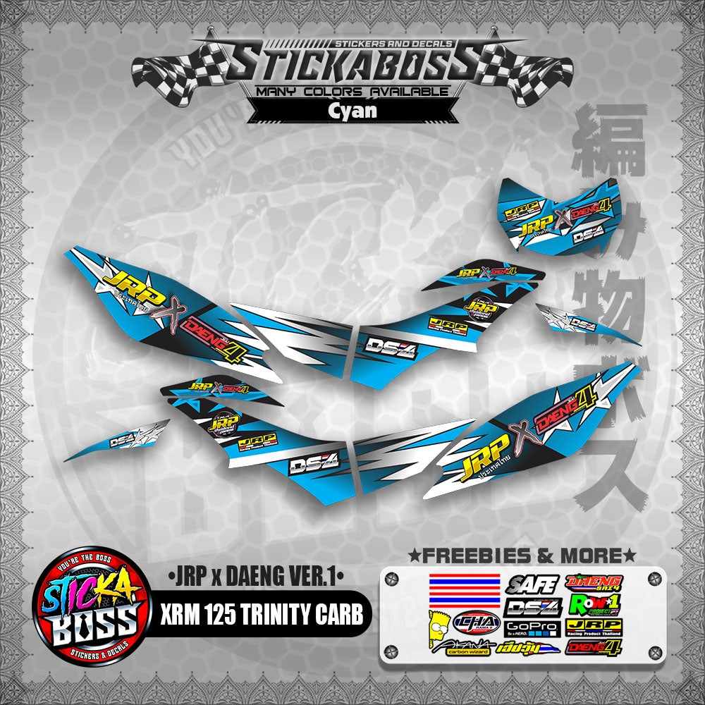 XRM 125 TRINITY CARB DECALS - (JRP x DAENG VER.1)【PREMIUM GLOSSY LAMINATED】