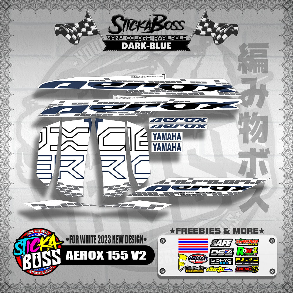 AEROX 155 V2 MALAYSIAN DECALS ( FOR WHITE 2023 NEW DESIGN )【WITH FREEBIES】